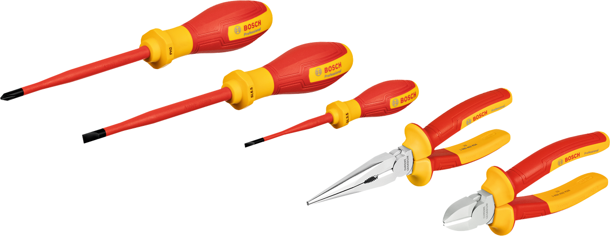 Bosch手動工具混合套裝 5 件，適用於電氣工作。